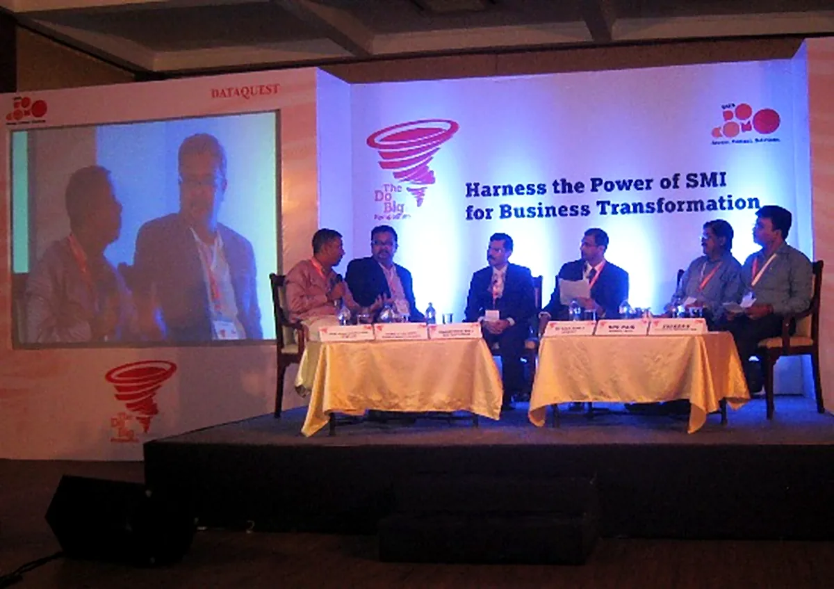 Panel at the Tata Docomo Business Services and Dataquest SMI symposium.